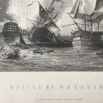 Ναυμαχία Ναυαρίνου ελληνική επανάσταση 1821 χαλκογραφια  26x18cm
