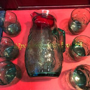 Vintage Bormioli Rocco Ιταλίας Σετ 8 τμχ. από κανάτα και 6 ποτήρια πράσινης απόχρωσης ανάγλυφα…Αμεταχείριστα στο κουτί με τις πιστοποιήσεις τους!..(Πληροφορίες απόκτησης σε μἠνυμα)