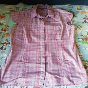 Quechua Ροζ καρό κοντομάνικο πουκάμισο size XL
