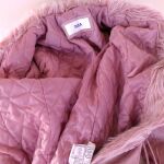 Δερμάτινο σουέτ ροζ παλτό (Μ)