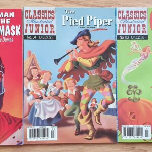 3xCLASSICS ILLUSTRATED JUNIOR (The man In The Iron Mask + The Pied Piper + Cinderella)