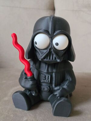 Goofy Lord Darth Vader figure with movable eyes, Star Wars