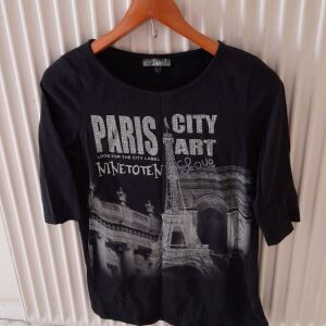 Μαύρη μακριά μπλούζα Paris