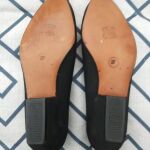 Καινούργιες μπαλαρίνες No 37 παπούτσια γυναικεία μαύρα ""σουέτ" με δερμάτινη σόλα  και χαμηλό τακούνι.