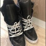 Sneakers black leather chain Casadei no 40