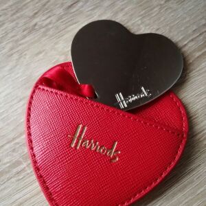 Harrod's Διαφημιστικό Μικρό Μεταλλικό Καθρεφτάκι Καρδιά σε Θηκη