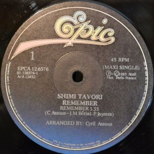 SHIMI TAVORI - REMEMBER  (VINYL 12'' 45 RPM MAXI SINGLE) 1985