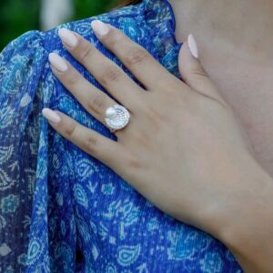 Ασημένιο δαχτυλίδι 925 με μαργαριτάρι