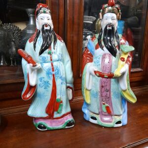 2 vintage πορσελάνινα αγάλματα κινεζικών θεοτήτων