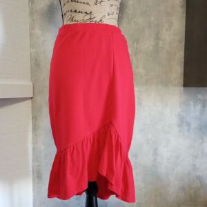 Μ. 100% βαμβάκι. Κόκκινη φούστα μέχρι το γόνατο. Εφαρμοστή βαμβακερή μιντι φούστα. Sale cotton skirt