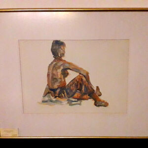 Πίνακας Ζωγραφικής Κοπέλα με ακουαρέλα σε κορνίζα της Σπυριδούλας Δημοβασιλη