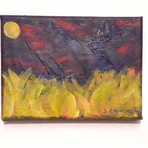 Χειροποίητος πίνακας Στάχια το Βράδυ, με ακριλικά χρώματα σε καμβά