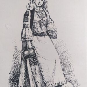 Παρνασσός παραδοσιακη φορεσιά γυναίκα 1890 ξυλογραφία