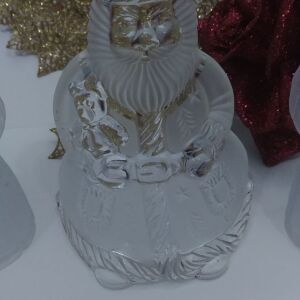 Χριστούγεννιατικο κηροπήγιο ρεσω Mikasa Crystal/Walther Glas "Santa Claus Teddy bear" Germany