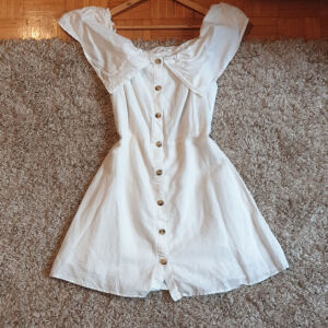 Λευκό Λινό Φόρεμα