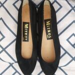 Καινούργιες μπαλαρίνες No 37 παπούτσια γυναικεία μαύρα ""σουέτ" με δερμάτινη σόλα  και χαμηλό τακούνι.