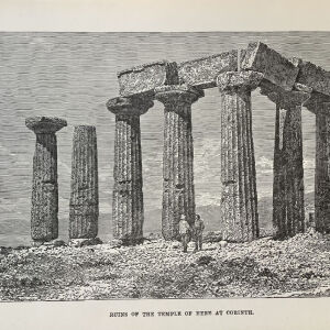 1870 ο ναός του Απόλλωνα στην Κόρινθο ξυλογραφια