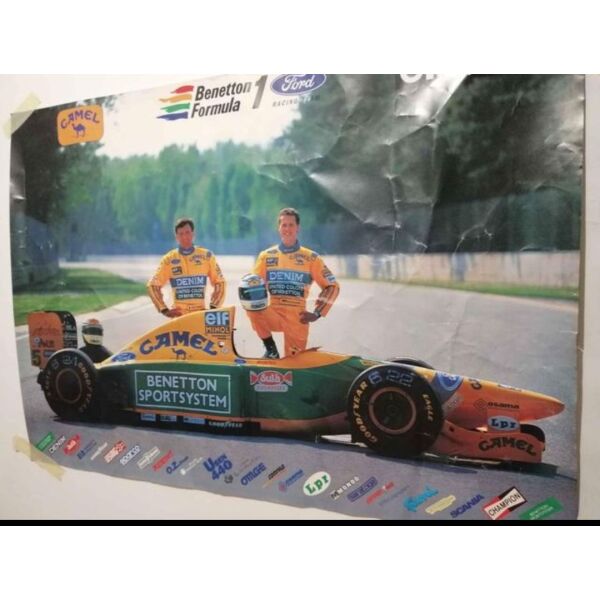 Benetton teams official poster 1993 Schumacher - Patrese