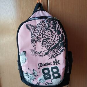 Σχολική τσάντα μεγάλη για κορίτσι δημοτικού σε ροζ και μαύρο χρώμα