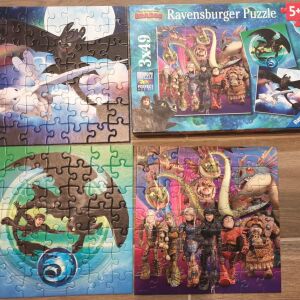 Puzzle Ravensburger 3 x 49 How to train your dragon