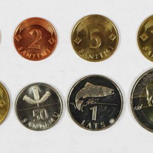 LATVIA Set 8 νομίσματα UNC