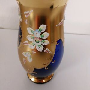βάζο vintage bohemian 27 εκατ χειροποίητη δουλειά με υπέροχα λουλούδι και χρυσό 24καράτια