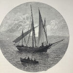 1860 ξυλογραφια καϊκιού στο Αιγαίο από βιβλίο Άγγλου περιηγητή