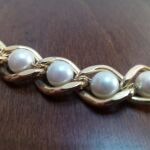 Vintage 90's faux bijoux περιδέραιο πέρλας σε αλυσίδα
