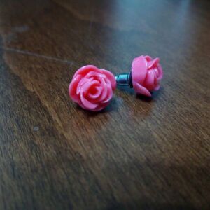 Καρφάκια σκουλαρίκια τριαντάφυλλο (ροζ)