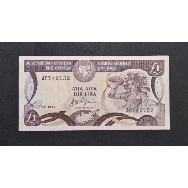 Cyprus banknote 1 Pound 1.11.1989