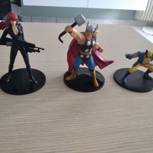 3 φιγούρες super heroes (Thor/Black Widow/Wolverine)
