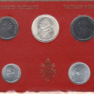 1967 Vatican City 5 Coin Proof Set Silver 500 Lire Pope Paul VI.