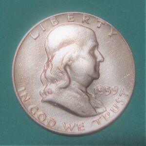 SILVER ½ Dollar 1959 "Franklin Half Dollar".#12/10