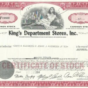 Η.Π.Α  - ΜΕΤΟΧΗ 1964 - KING'S DEPARTMENT STORES INC