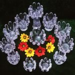 Συλλογή κηροπήγια 12 τμ. Kosta Boda "Sunflower" Art by Goran Warff Sweden full lead crystal 70'