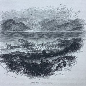 1830 τα Γιάννενα του Αλή Πασά και η λίμνη Παμβώτιδα 15x10 cm