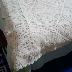 λευκή πλεκτή κουβέρτα διαστάσεις 190χ222