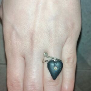 Δαχτυλίδι μαύρη καρδιά