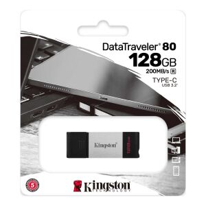 Kingston DataTraveler 80 128GB USB 3.2 Stick με σύνδεση USB-C Μαύρο