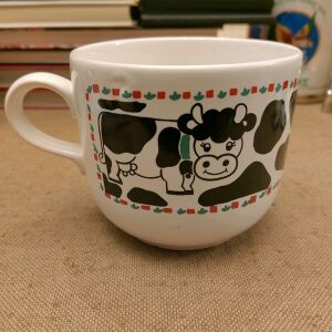 Κούπα -μπωλ  Staffordshire με αγελάδα & cow print