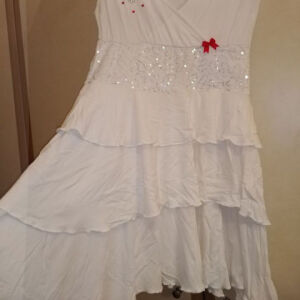 Παιδικό φόρεμα λευκό κρουαζέ με στρασάκια, Νο 12