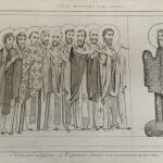1860 ατσαλογραφια εκκλησιαστικά κοστούμια και ο Βυζαντινός αυτοκράτορας 12 αιώνας από χειρόγραφο