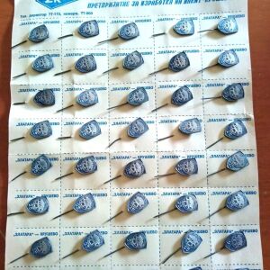 40 καρφίτσες πέτου pins σε καρτέλα. Vodoctopancstvo Pelagonia - Bitola. Γιουγκοσλαβία