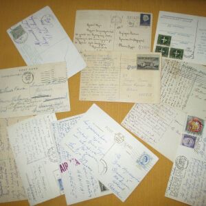 Συλλογή 12 ταχυδρομημένων (με σφραγίδα)  καρτ ποστάλ 1950-1970