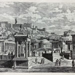 Η Αρχαία Αγορά της Αθήνας ξυλογραφια 21x15cm