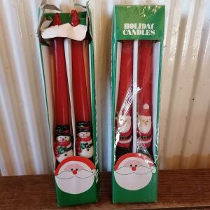 Δυο vintage πακέτα με χριστουγεννιάτικα κεριά δεκαετίας 1980-90