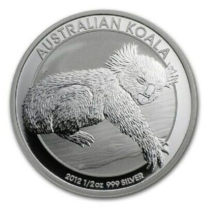 50 Cents 2012 - Elizabeth II 4th Portrait - Koala - Silver Bullion Coin .