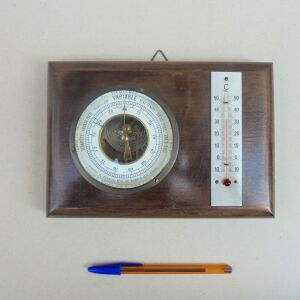 Βαρόμετρο - Θερμόμετρο, επιτοίχιο, γαλλικό, περίπου 100 ετών.