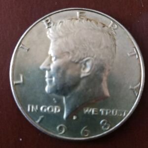 Half dollar USE Silver 1968. Μισό δολάριο Αμερικής του 1968. Ασημένιο