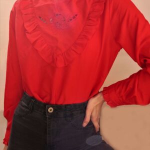 Γυναικεία κόκκινη μακρυμάνικη μπλούζα